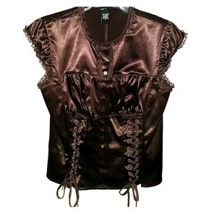 Brown satin blouse